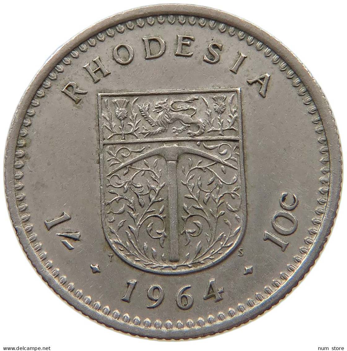 RHODESIA 10 CENTS 1964 Elizabeth II. (1952-2022) #s079 0669 - Rhodésie