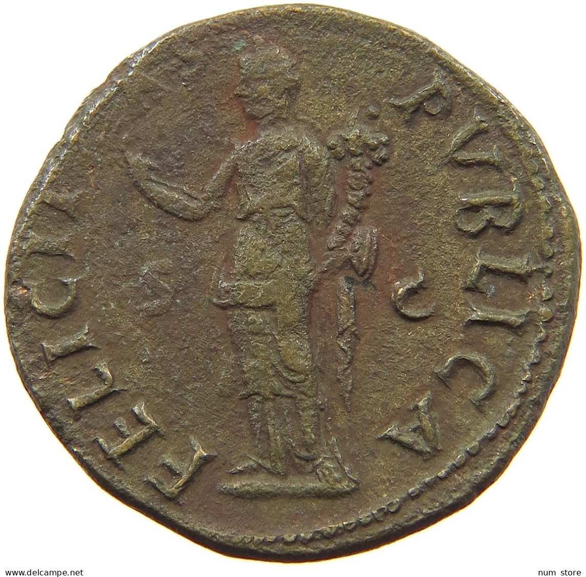 ROME EMPIRE DUPONDIUS  Vespasianus (69-79) FELICITAS PVBLICA #t151 0255 - The Flavians (69 AD To 96 AD)