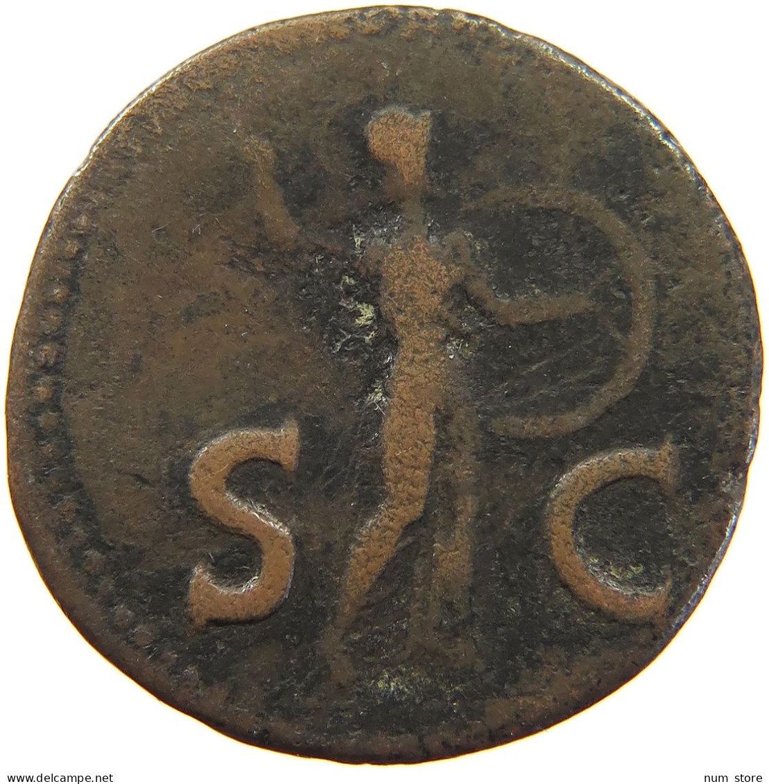 ROME EMPIRE AS  Claudius I. (41-54) MINERVA SPEAR ROME #t150 0373 - The Julio-Claudians (27 BC Tot 69 AD)