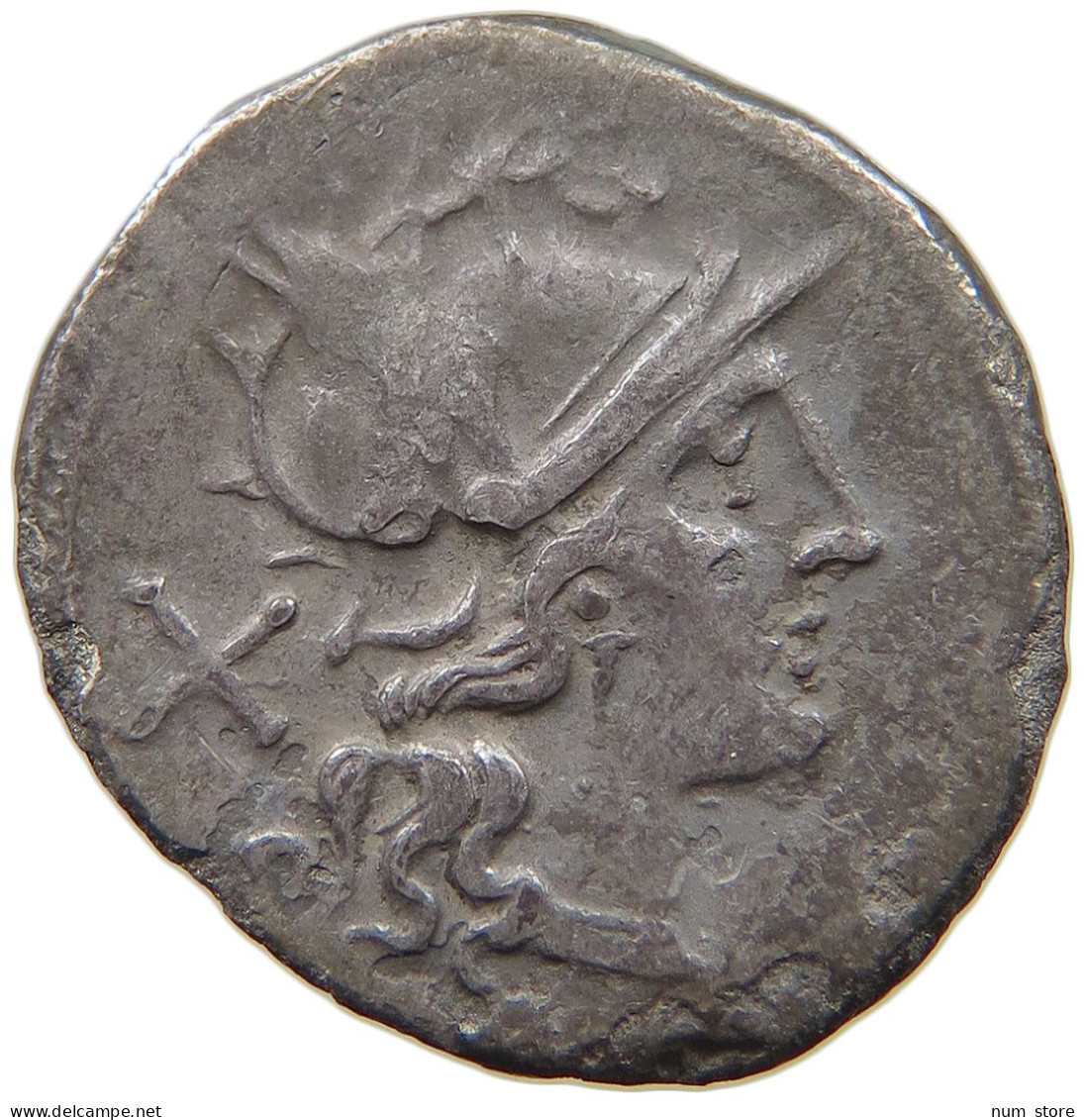 ROME REPUBLIC DENAR  ROMA X Dioscuri Rostrum #t109 1065 - Republiek (280 BC Tot 27 BC)