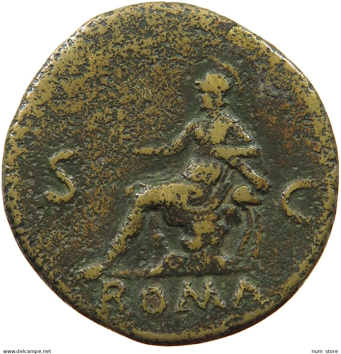 ROME EMPIRE SESTERTIUS  Nero (54-68) SEATED ROMA Victory PARAZONIUM RIC I 275 #t151 0167 - The Julio-Claudians (27 BC Tot 69 AD)