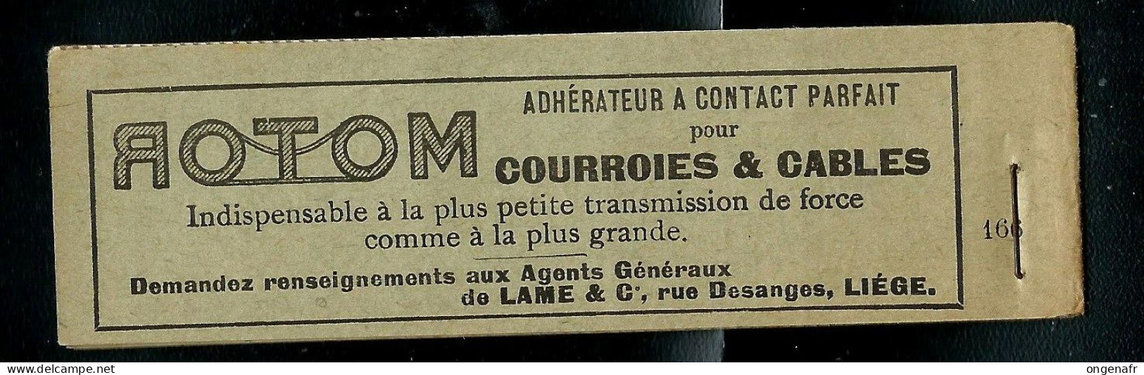 Carnet : N° A 10a ( N° Couverture 166 )  ROTOM ( Courroies ) - Le Zoute - Institut Elisabeth  ) ( état ** ) - 1907-1941 Antiguos [A]