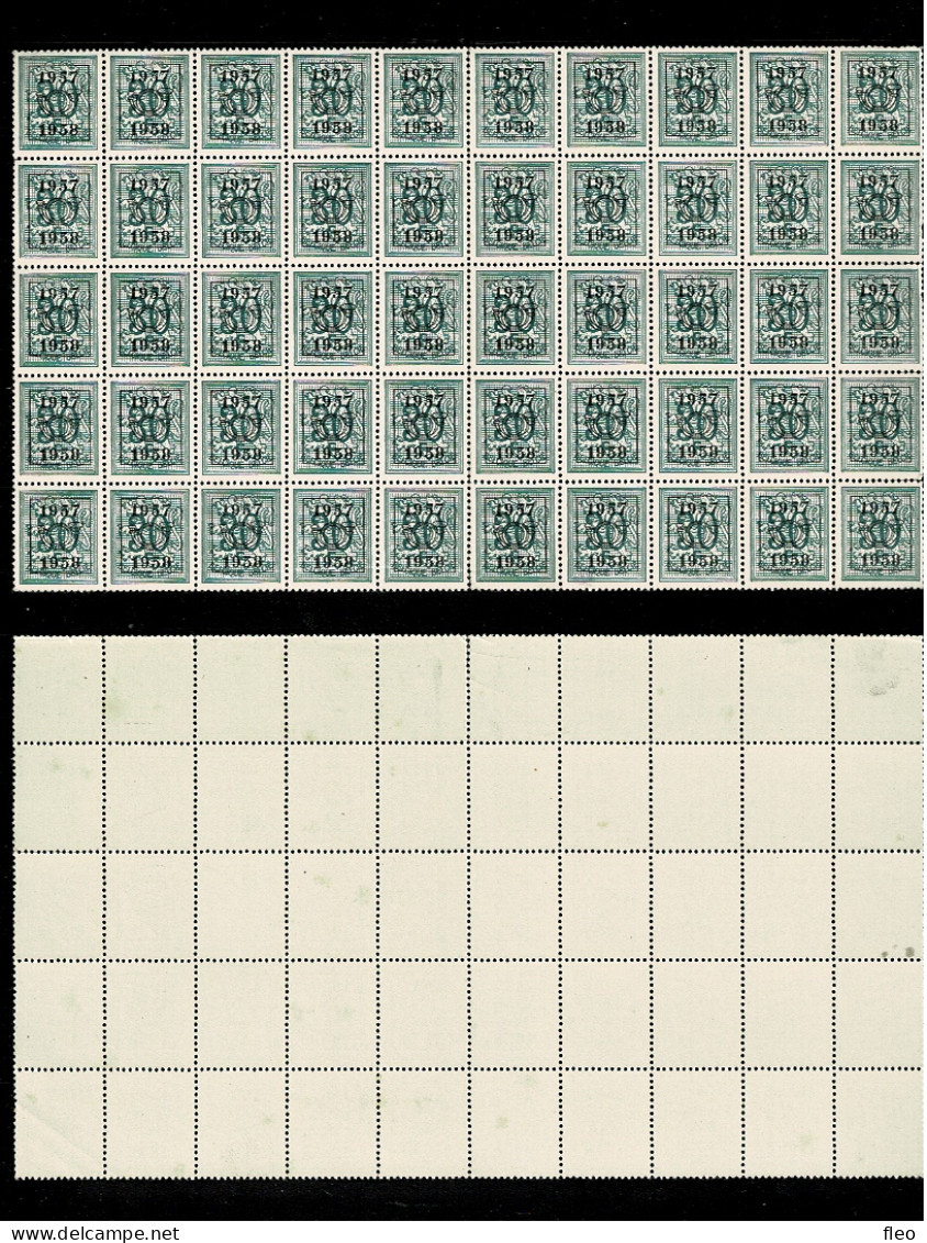 1957 PRE669** X 50 Zonder Scharnier.Heraldieke Leeuw:30c.Opdruk 1957-1958.OBP 175 Euro - Typografisch 1951-80 (Cijfer Op Leeuw)