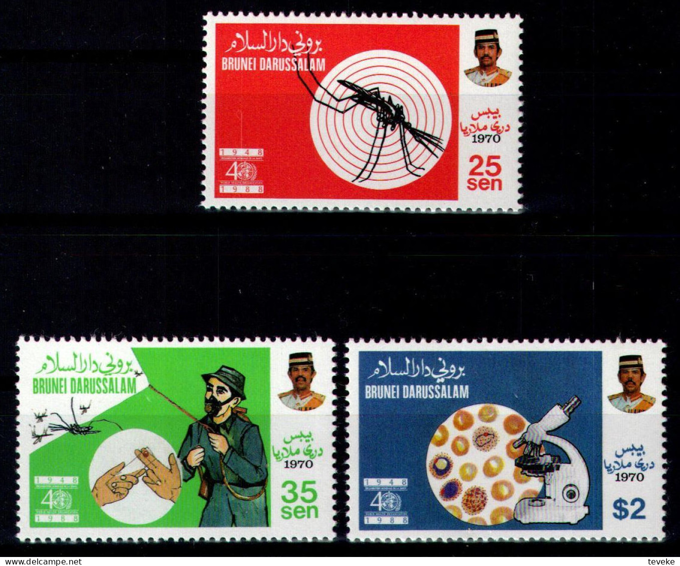 BRUNEI 1988 - Michel Nr. 396/398 - MNH ** - Malaria Eradication - Brunei (1984-...)