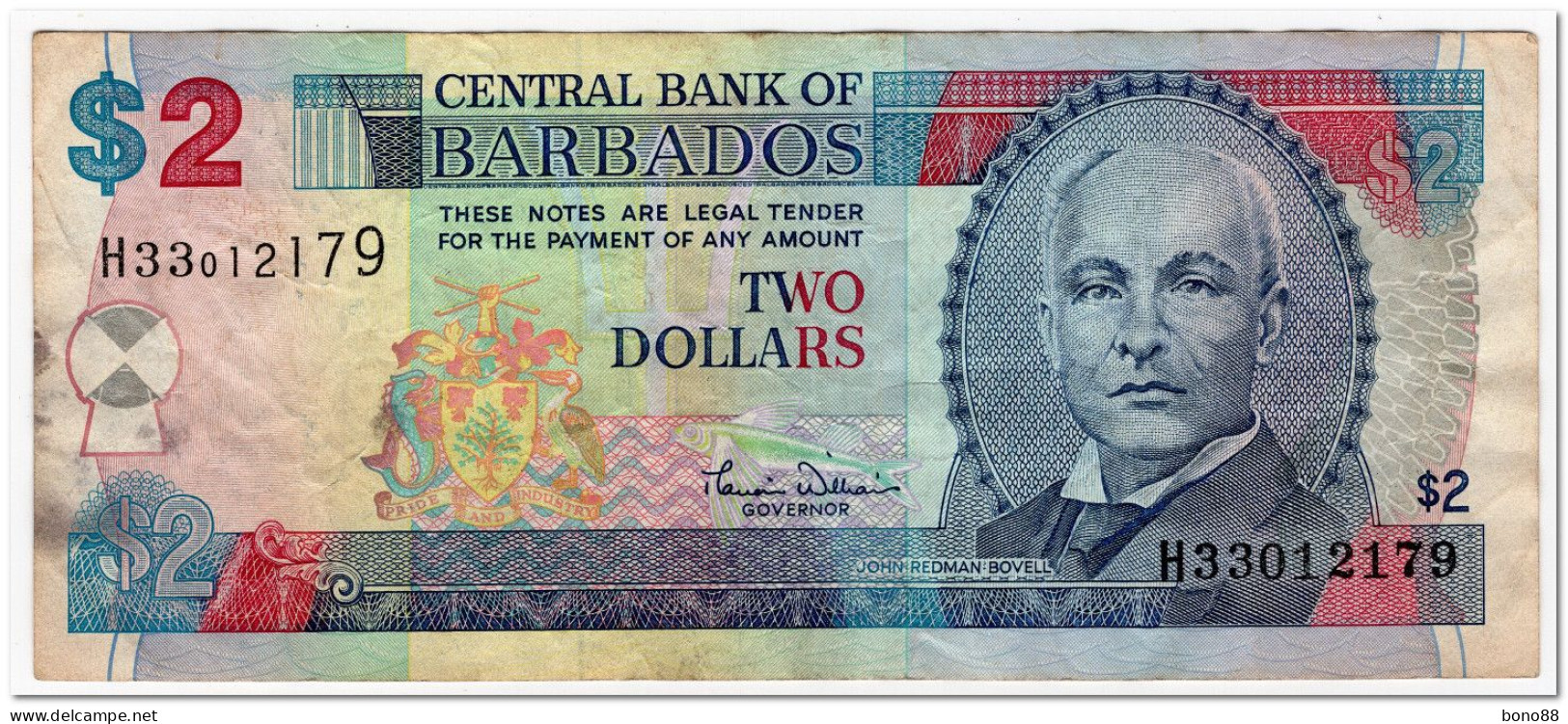 BARBADOS,2 DOLLARS,2000,P.60,FINE - Barbados