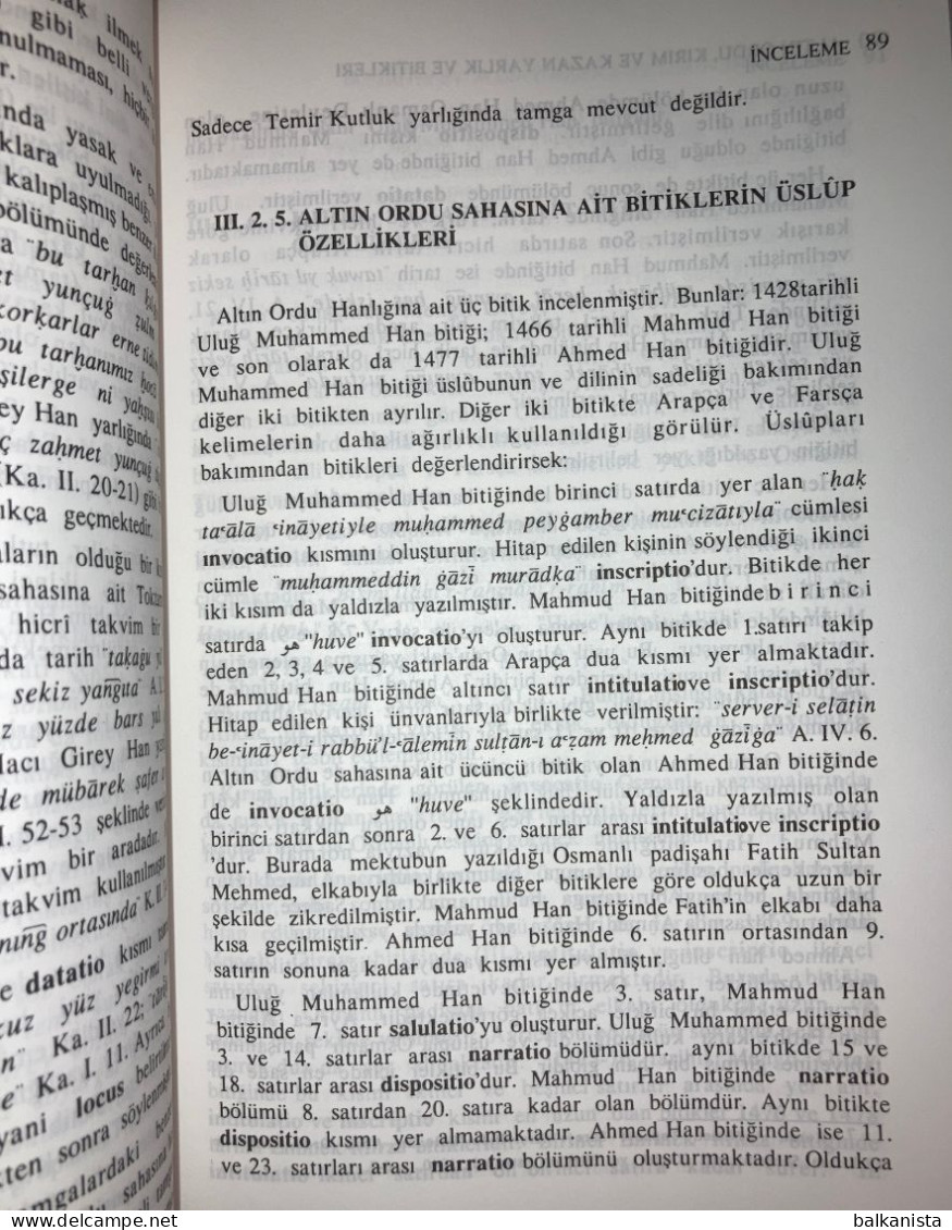 Altin Ordu Kirim Ve Kazan Sahasina Ait Yarlik Ve Bitiklerin Dil Ve Uslup Incelemesi - Cultura