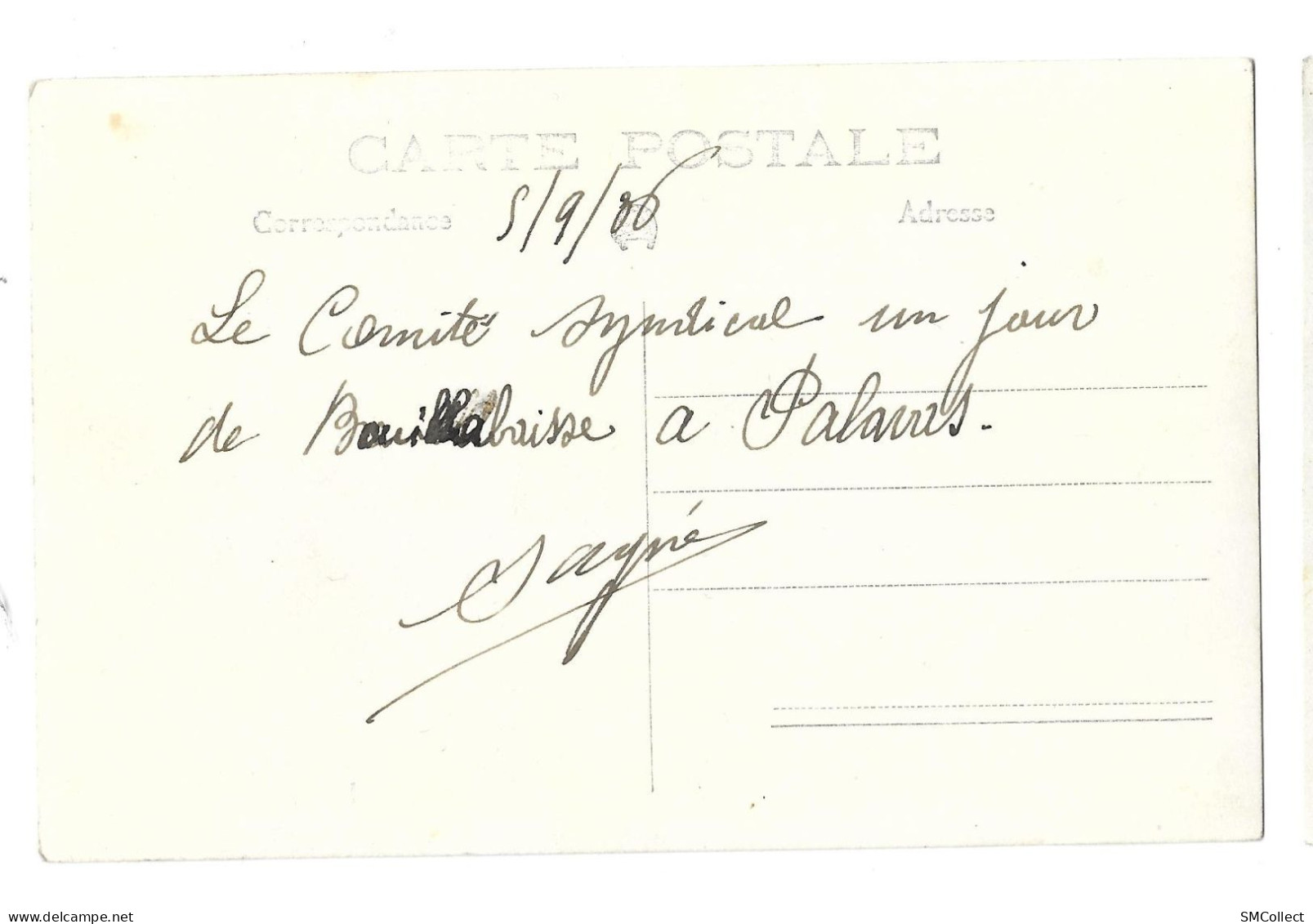 Palavas, Carte Photo Datée 1936. Comité Syndical Mangeant Une Bouillabaisse (A10p28) - Syndicats