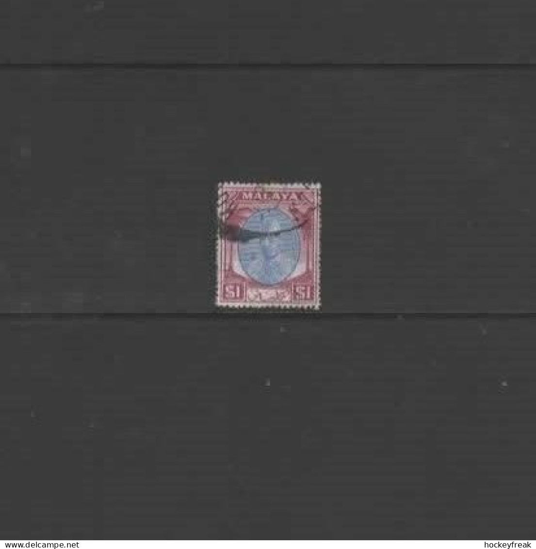 Malayan States - Kelantan 1951 - $1 Blue & Purple SG79 GU Cat £19 SG2023 - Kelantan