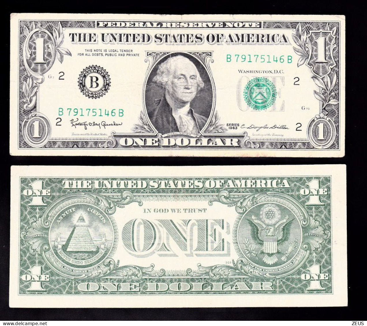 USA 1 DOLLARO 1963  PIK 443A BB - Devise Nationale