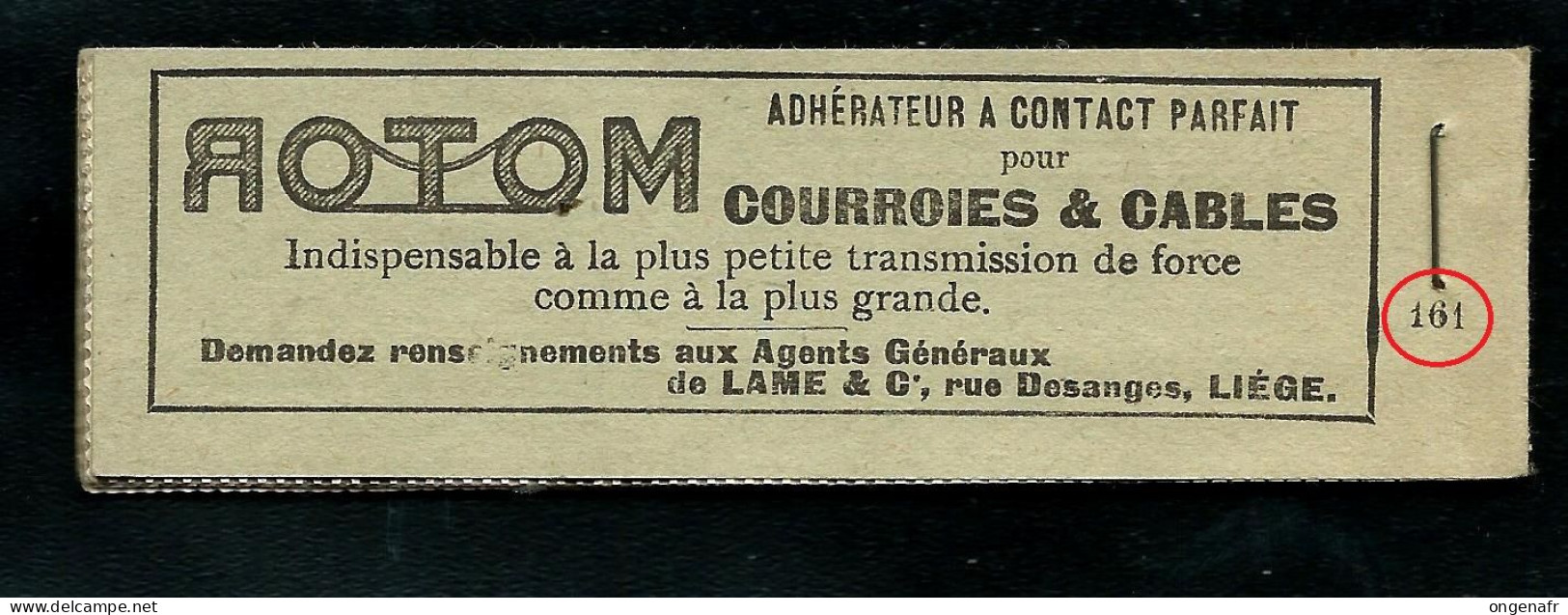 Carnet : N° A 10a ( N° Couverture 161 )  ROTOM ( Courroies ) - Le Zoute - Institut Elisabeth  ) ( état ** ) - 1907-1941 Old [A]