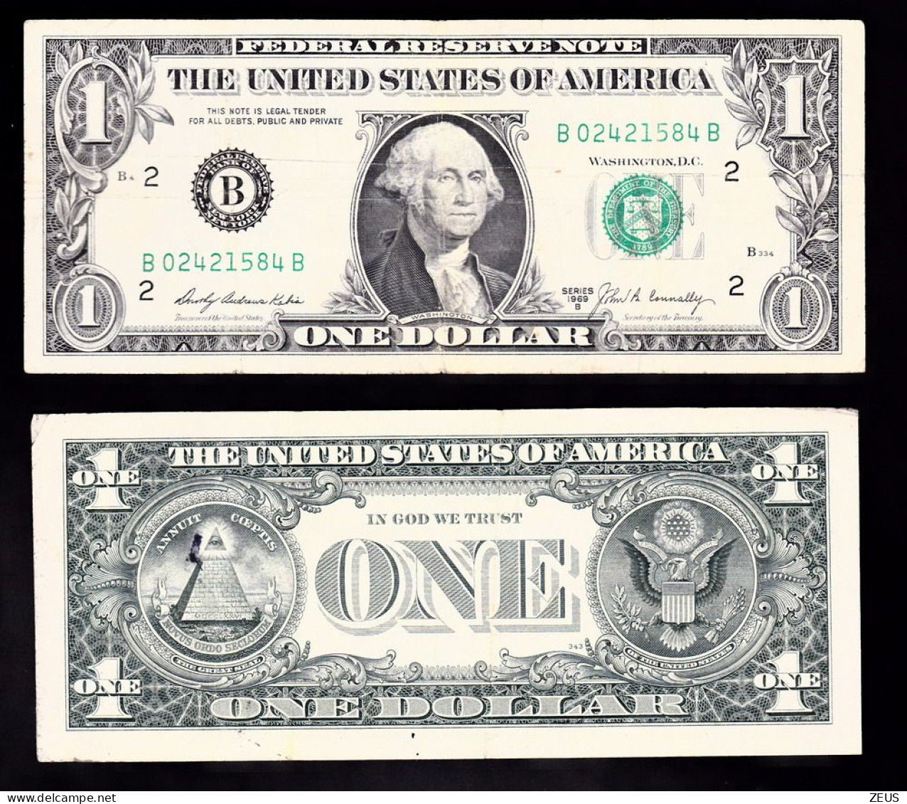 USA 1 DOLLARO 1969  PIK 449C BB - Valuta Nazionale