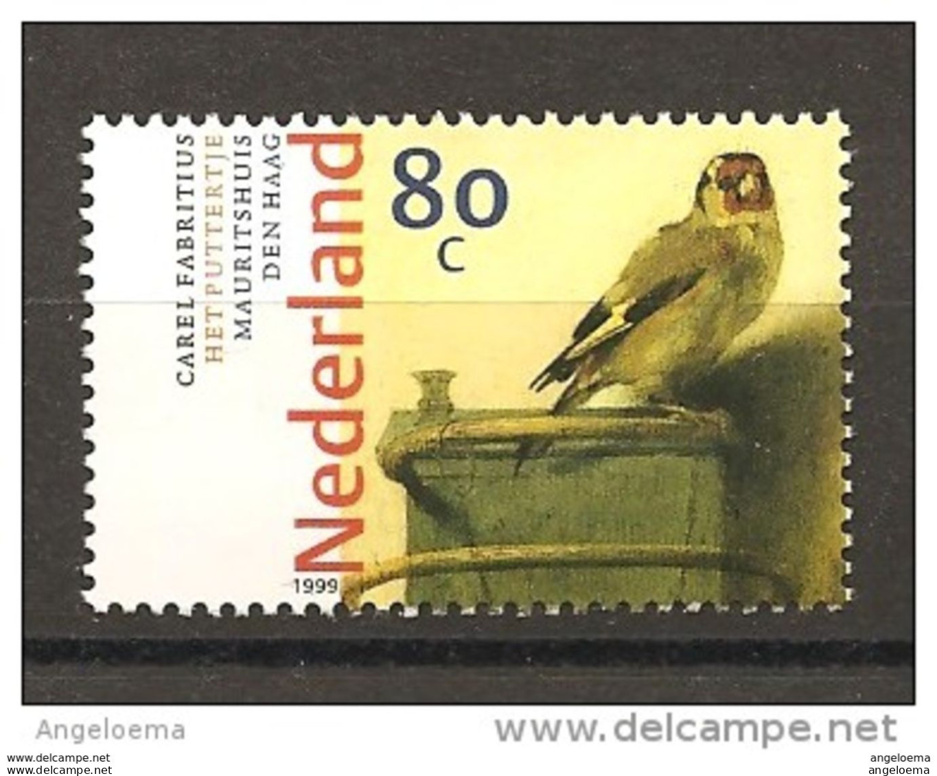 OLANDA NEDERLAND - 1999 CAREL FABRITIUS Cardellino (Mauritshius, L'Aia) Nuovo** MNH - Cernícalo