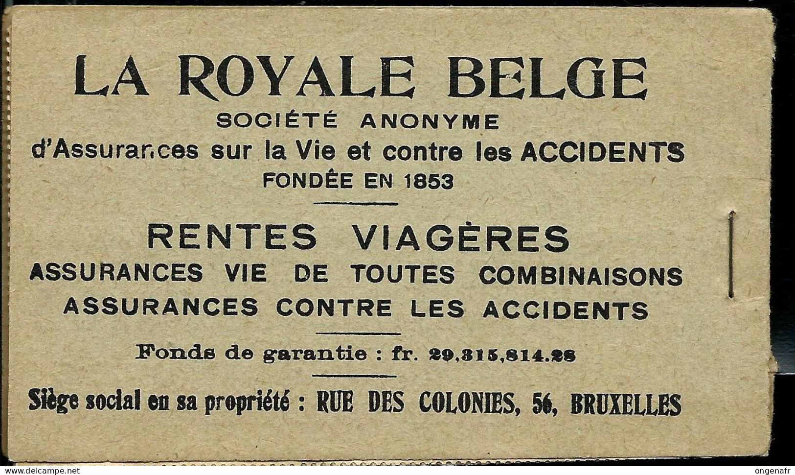 Carnet : N° A 13d (b ) Belle Fraicheur Donc Dernier Volet Timbres à L'envers !!!  état: ** - 1907-1941 Anciens [A]