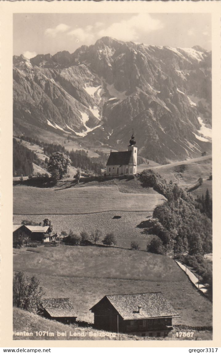 D8252) DIENTEN Bei LEND - Salzburg - Tolle FOTO AK - Kirche Am Hang U. Bauernhäuser ALT ! - Dienten