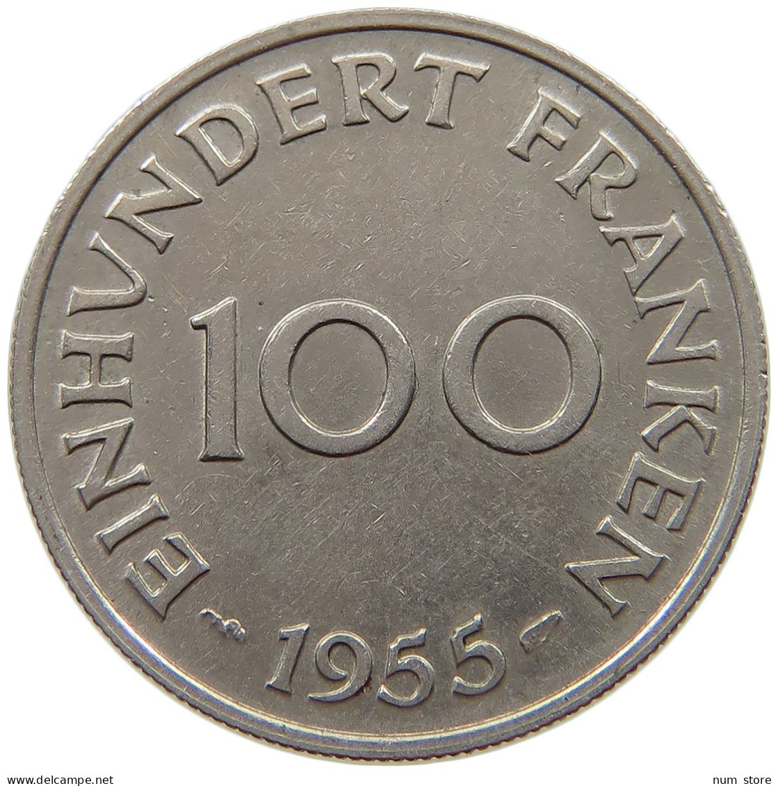 SAARLAND 100 FRANKEN 1955  #s070 0439 - 100 Franchi