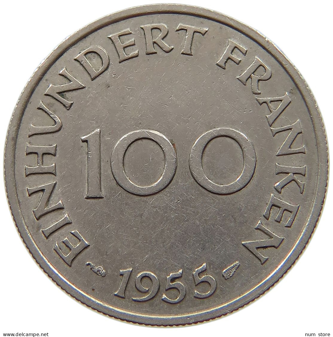 SAARLAND 100 FRANKEN 1955  #s070 0441 - 100 Francos