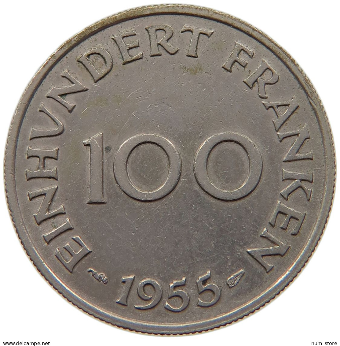 SAARLAND 100 FRANKEN 1955  #s003 0257 - 100 Franken