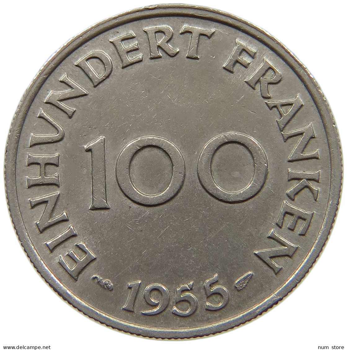 SAARLAND 100 FRANKEN 1955  #a089 0569 - 100 Franchi