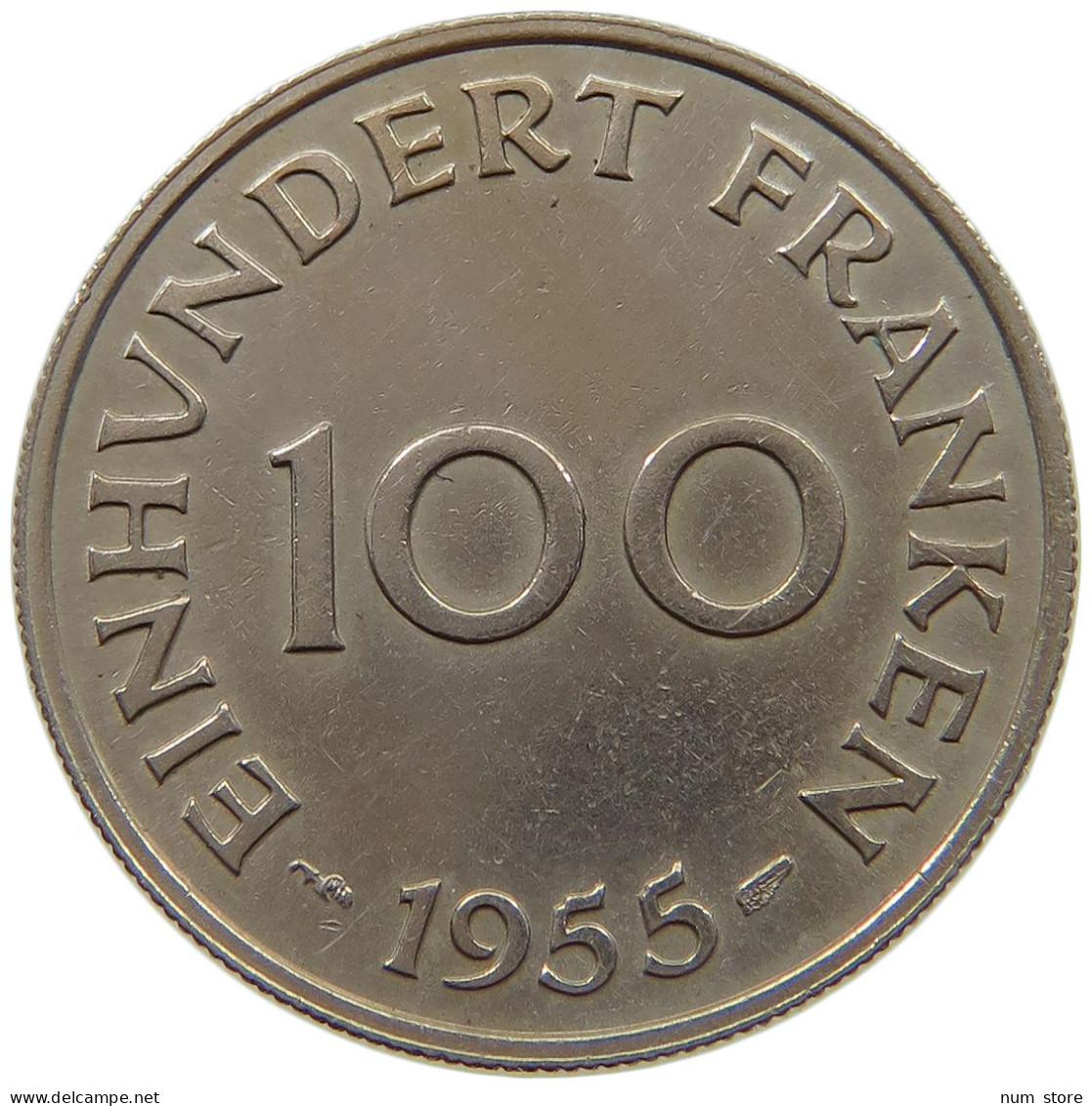 SAARLAND 100 FRANKEN 1955  #a089 0567 - 100 Franken