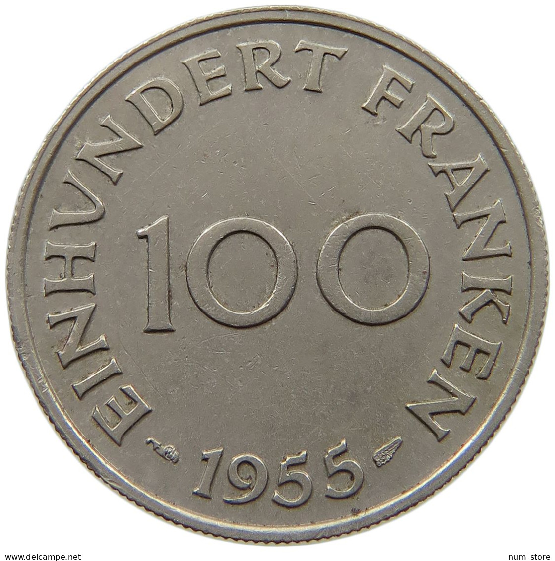 SAARLAND 100 FRANKEN 1955  #a089 0561 - 100 Franchi