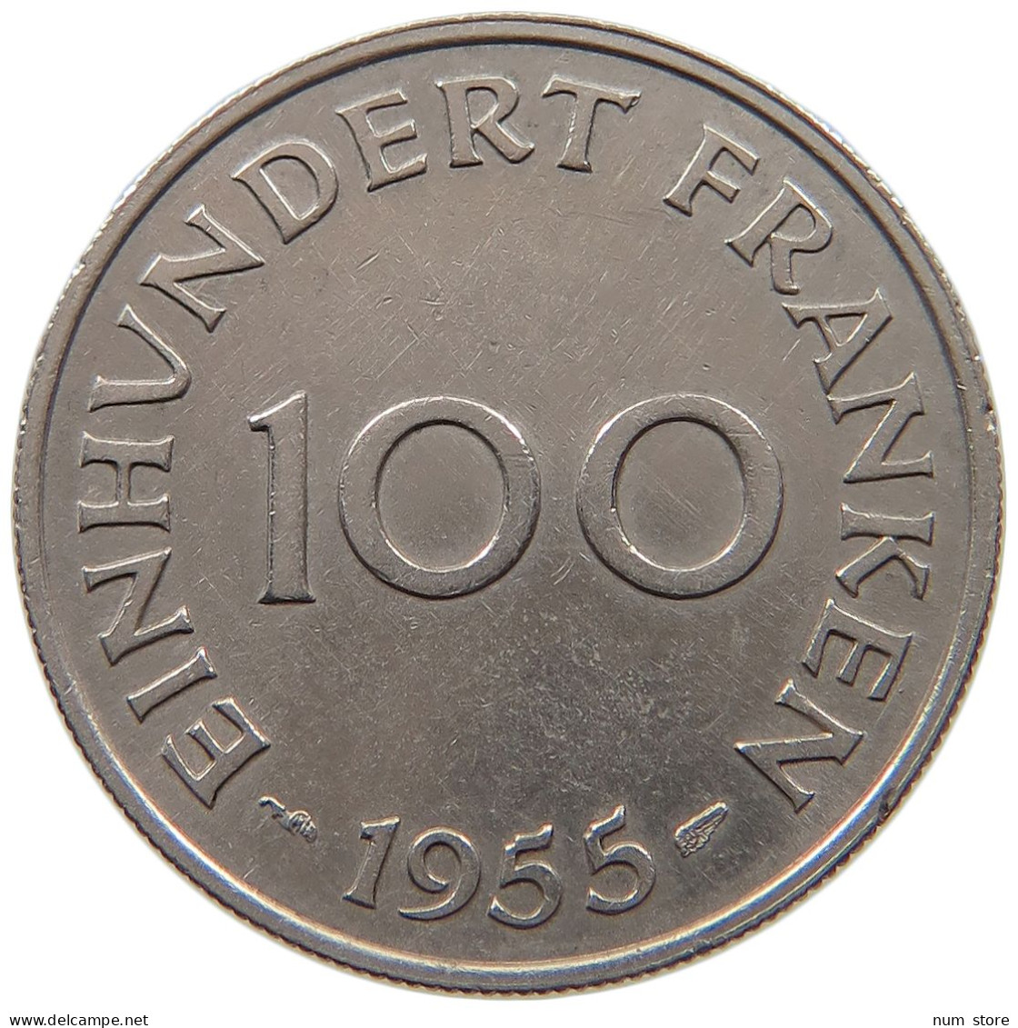SAARLAND 100 FRANKEN 1955  #a045 1131 - 100 Franchi