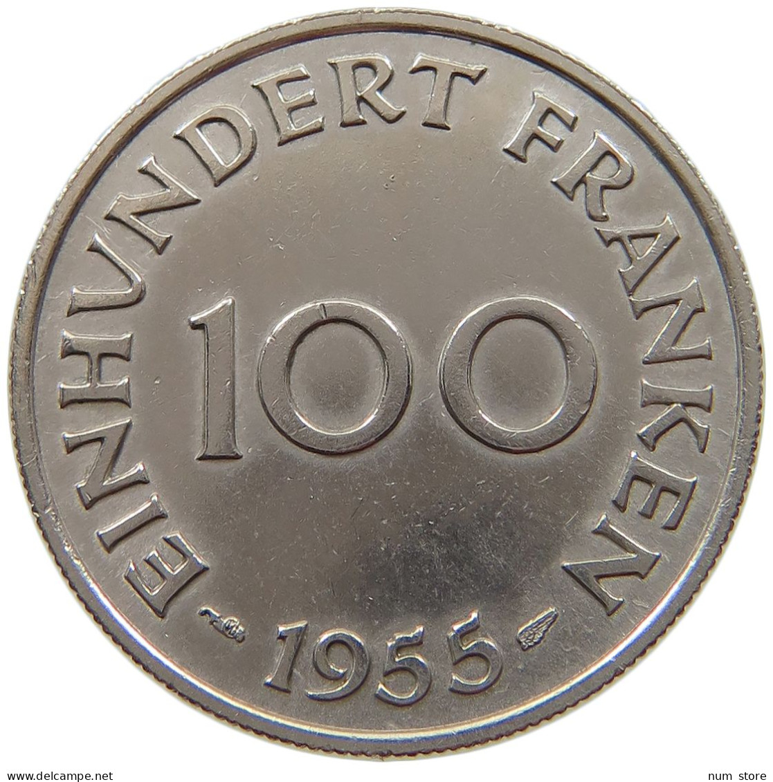 SAARLAND 100 FRANKEN 1955  #a043 0307 - 100 Franchi