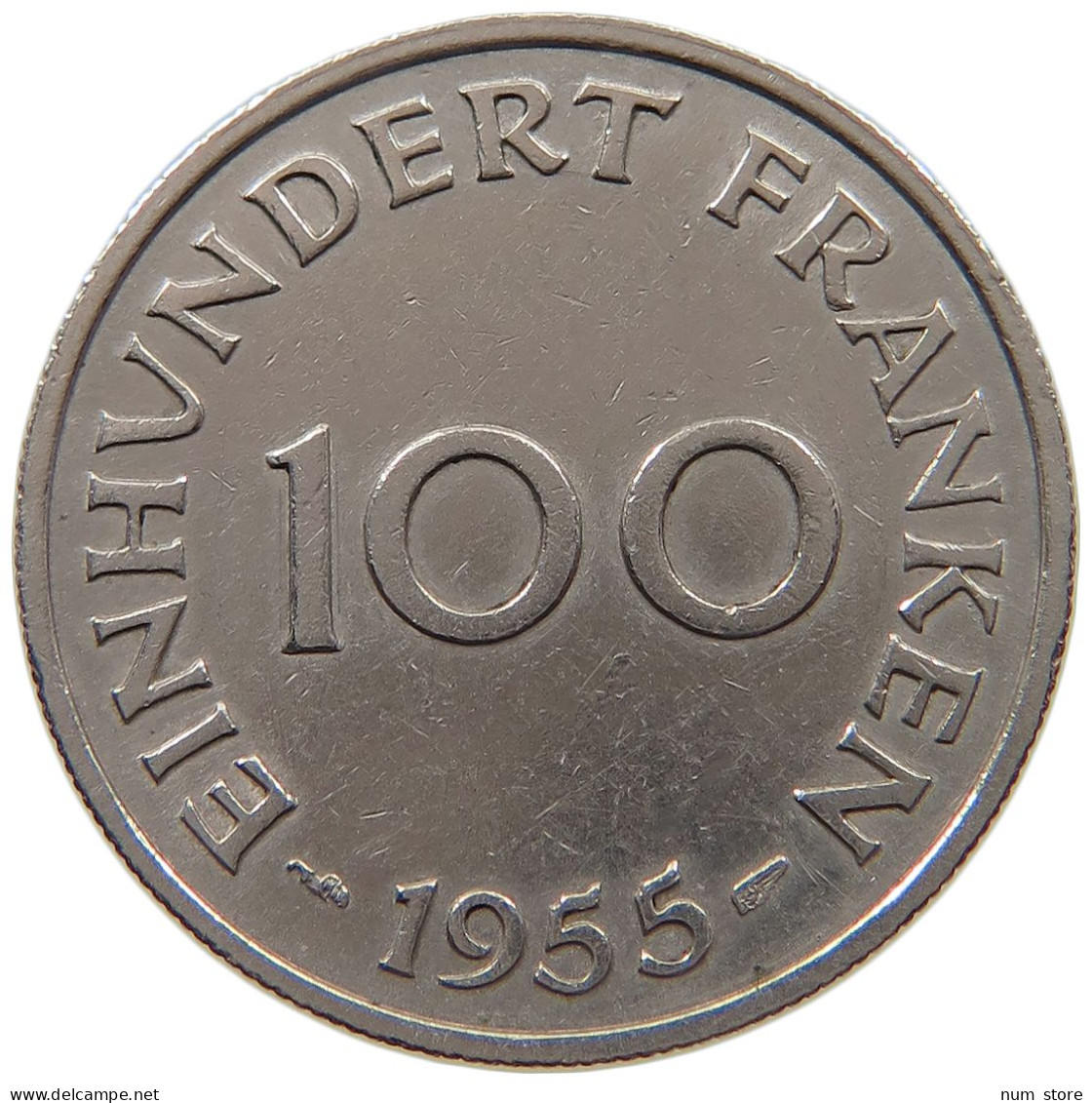 SAARLAND 100 FRANKEN 1955  #a045 1133 - 100 Franchi