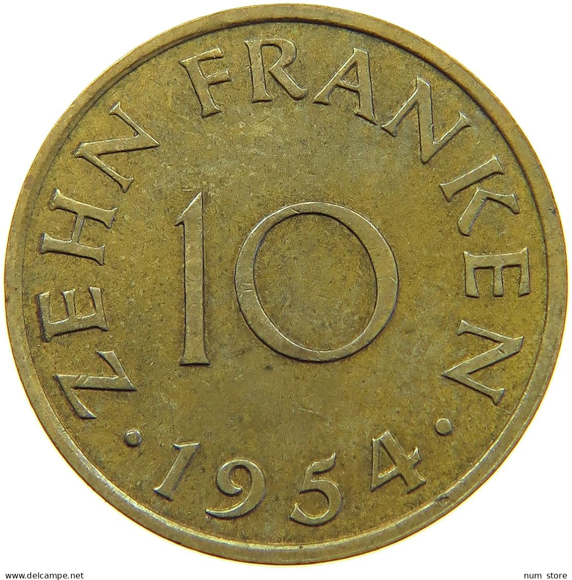 SAARLAND 10 FRANKEN 1954  #c058 0069 - 10 Francos