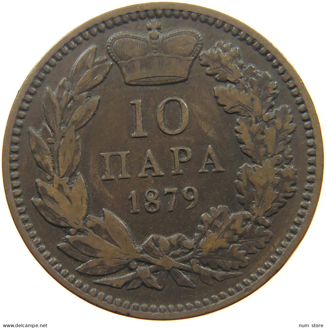 SERBIA 10 PARA 1879 Milan Obrenovich IV. #t001 0023 - Serbie