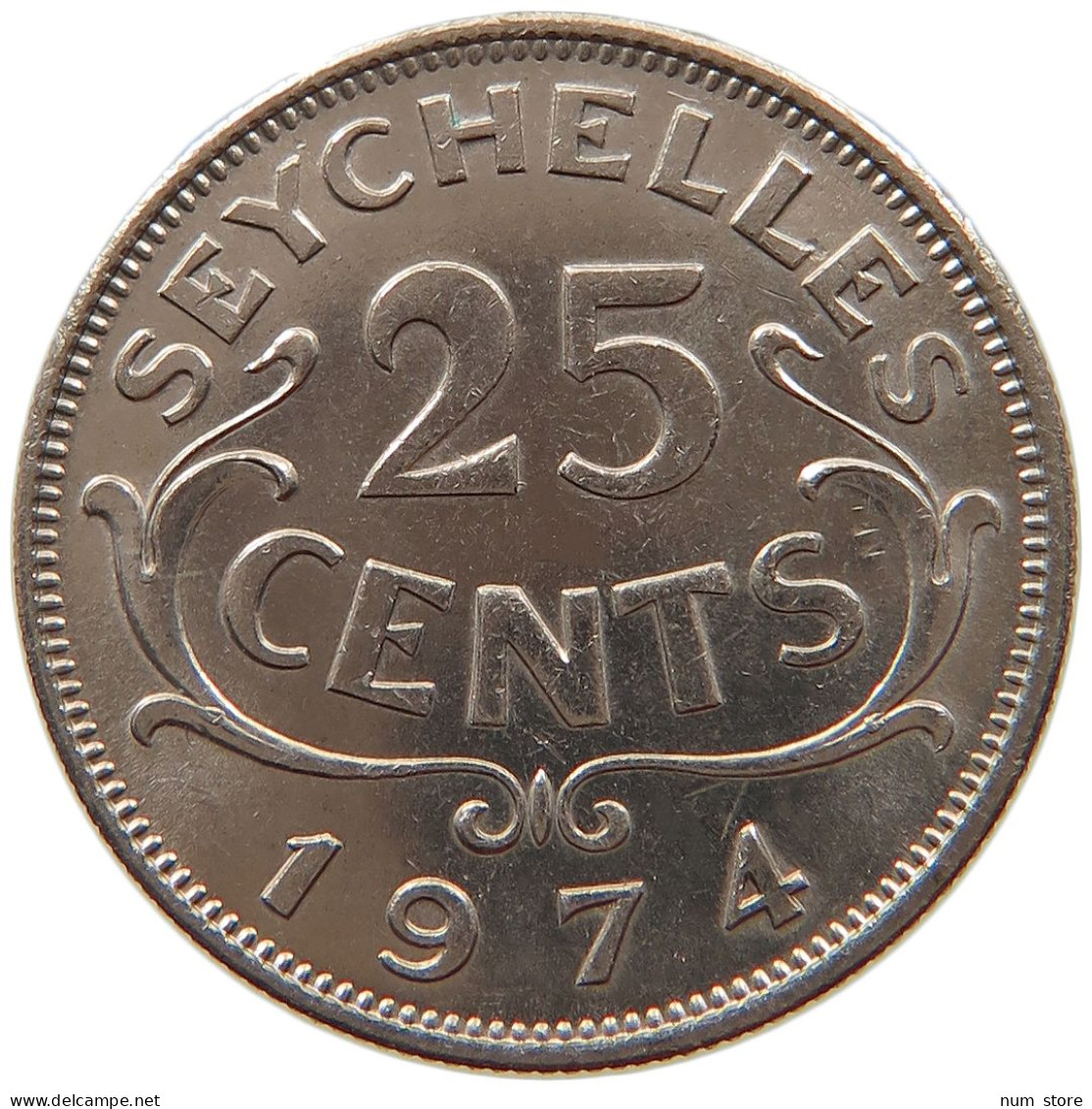 SEYCHELLES 25 CENTS 1974 Elizabeth II. (1952-2022) #s028 0201 - Seychellen