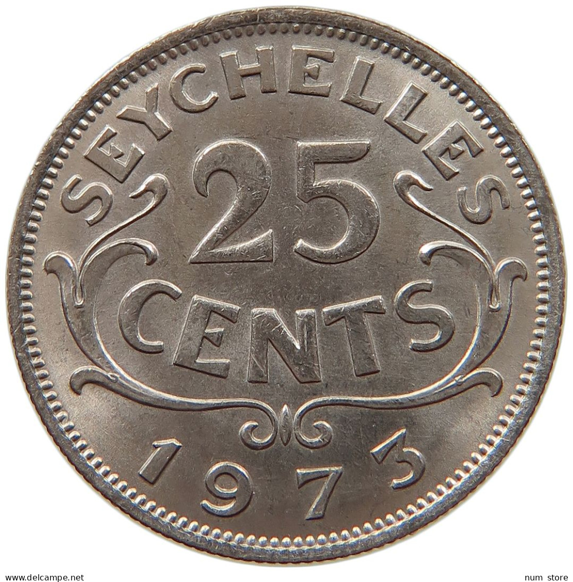 SEYCHELLES 25 CENTS 1973 Elizabeth II. (1952-2022) #s028 0219 - Seychellen