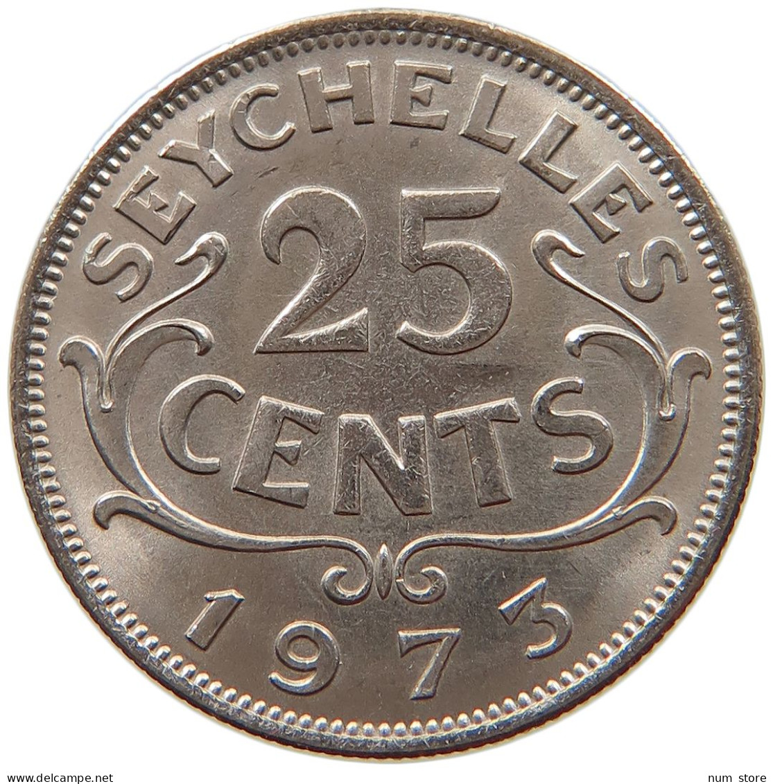 SEYCHELLES 25 CENTS 1973 Elizabeth II. (1952-2022) #s028 0199 - Seychelles
