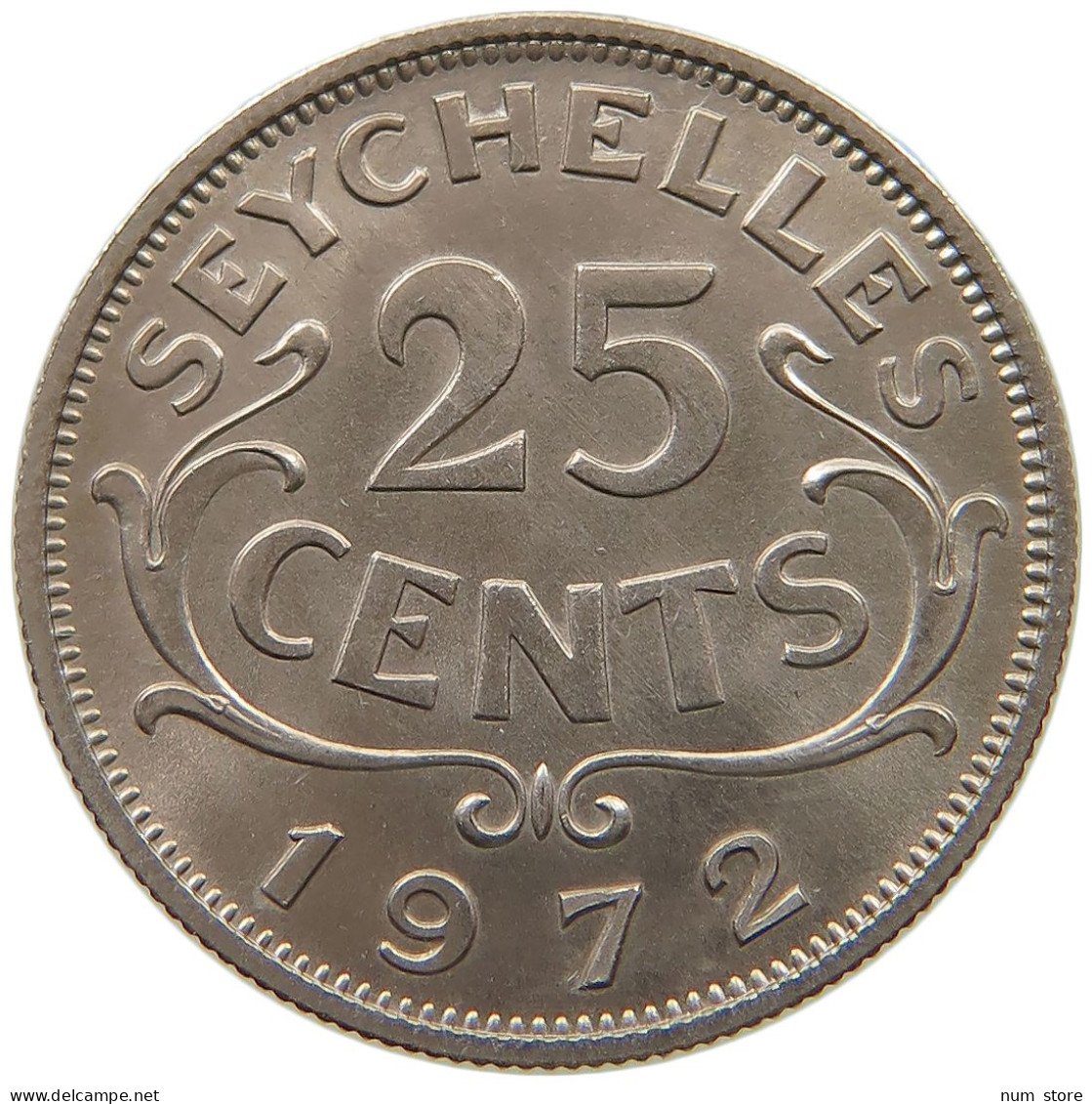 SEYCHELLES 25 CENTS 1972 Elizabeth II. (1952-2022) #s061 0497 - Seychellen