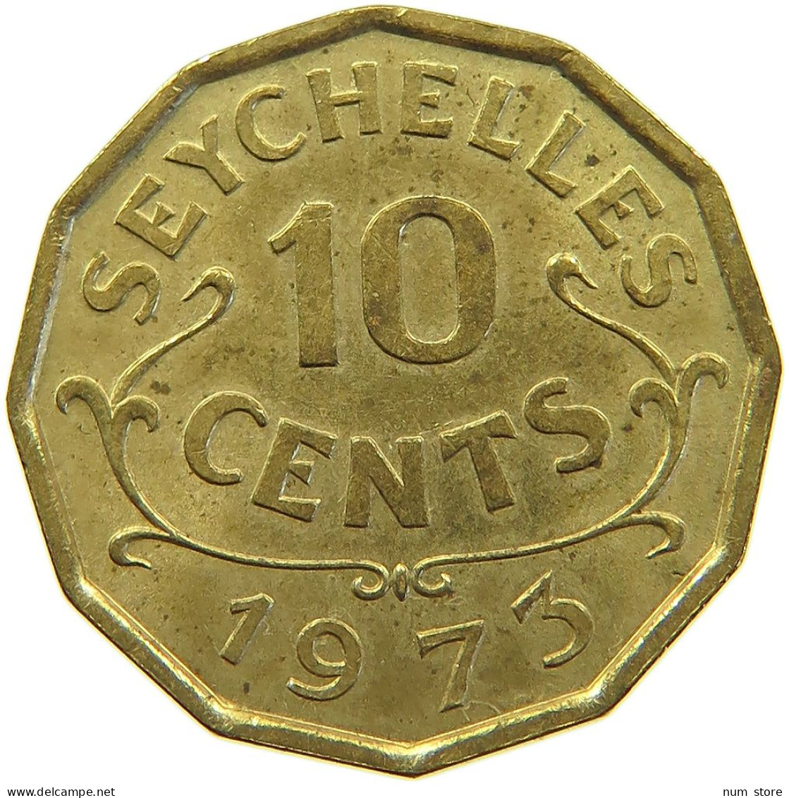 SEYCHELLES 10 CENTS 1975 Elizabeth II. (1952-2022) #s029 0139 - Seychellen