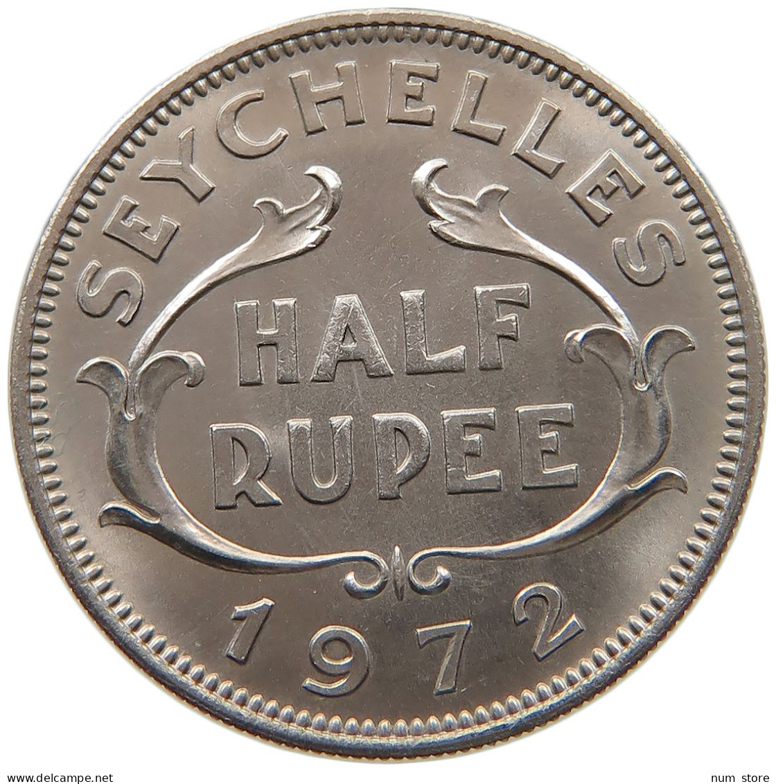 SEYCHELLES 1/2 RUPEE 1972 Elizabeth II. (1952-2022) #s061 0409 - Seychelles