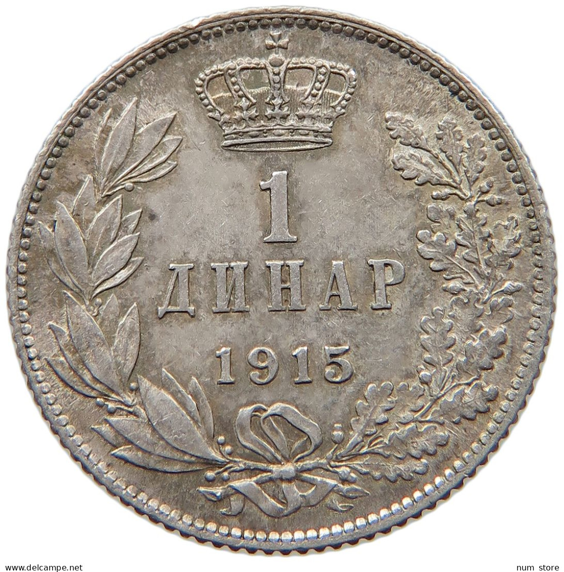 SERBIA DINAR 1915 Peter I. 1903-1918 #s016 0281 - Serbia