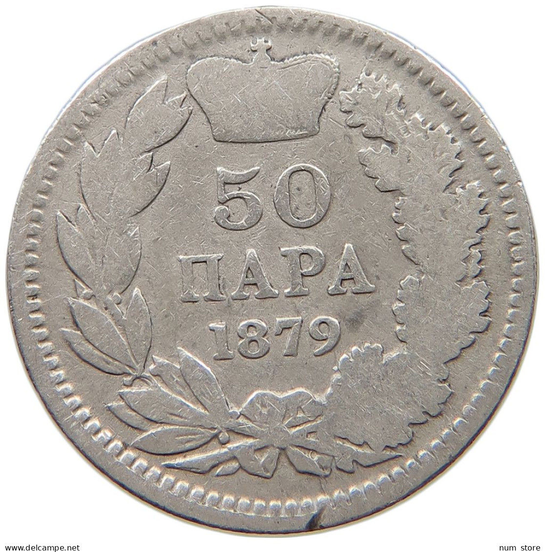 SERBIA 50 PARA 1879 Milan Obrenovic IV. (1868-1882) #c040 0457 - Serbien