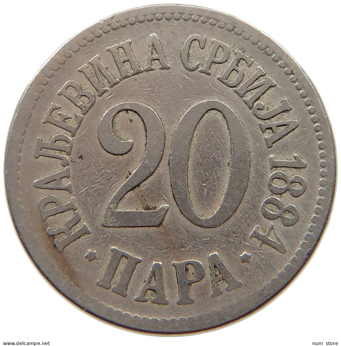 SERBIA 20 PARA 1884 Milan I. (1882-1889) #s067 0623 - Servië