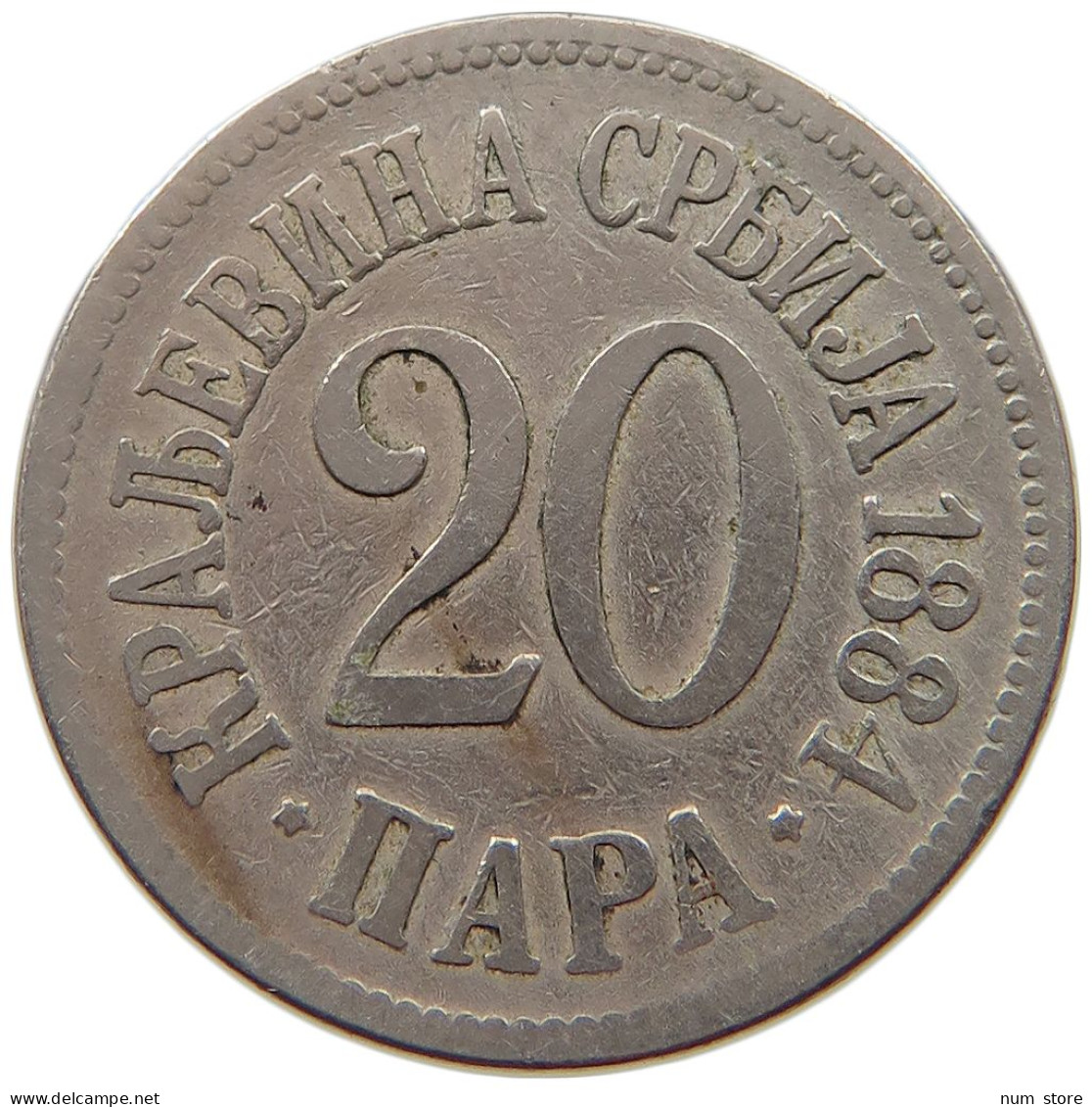 SERBIA 20 PARA 1884 Milan I. (1882-1889) #s067 0623 - Serbien