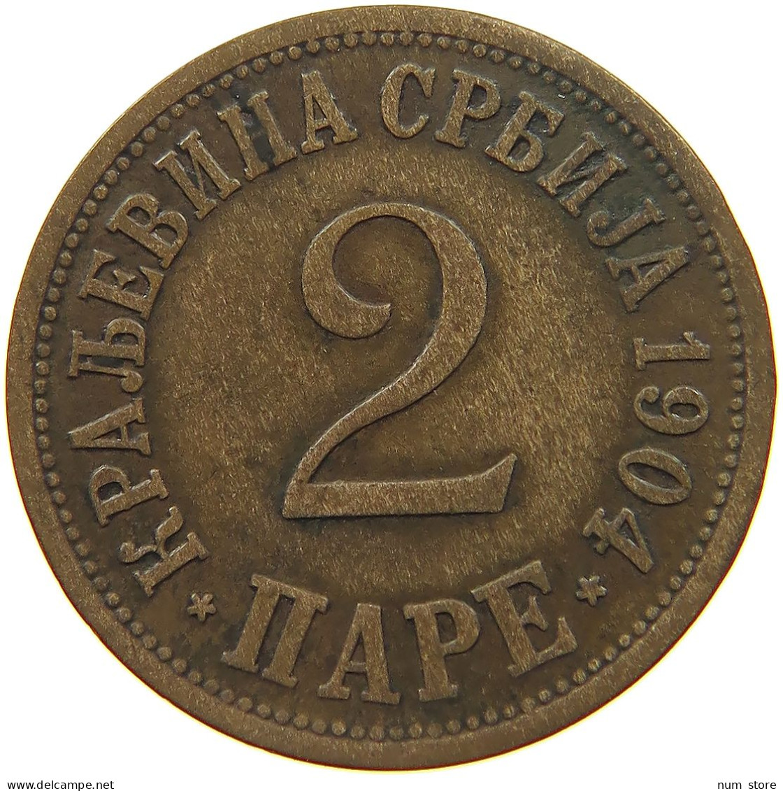 SERBIA 2 PARE 1904 Petar I. (1903-1918) #s078 0725 - Serbie