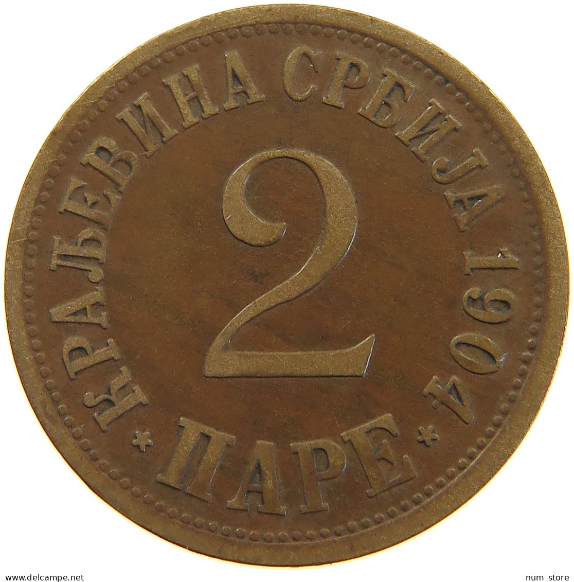 SERBIA 2 PARE 1904 Petar I. (1903-1918) #a066 0719 - Serbie