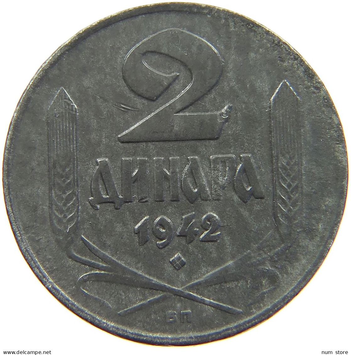 SERBIA 2 DINARA 1942  #a006 0385 - Serbien