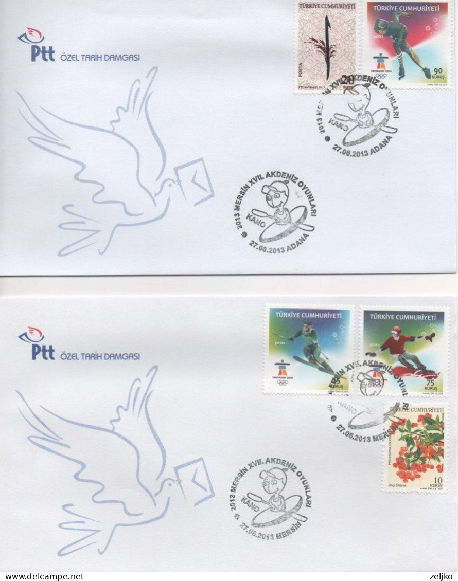 Turkey, Mediterranean Games 2013, Mersin And Adana, Canoe ( You Can Buy Only One Cover - 2,40 € ) - Kanu