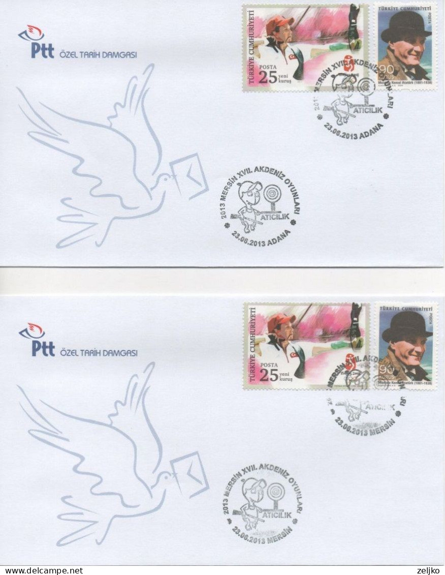 Turkey, Mediterranean Games 2013, Mersin And Adana, Shooting (2) ( You Can By One Cover - 2,50 € ) - Tir (Armes)
