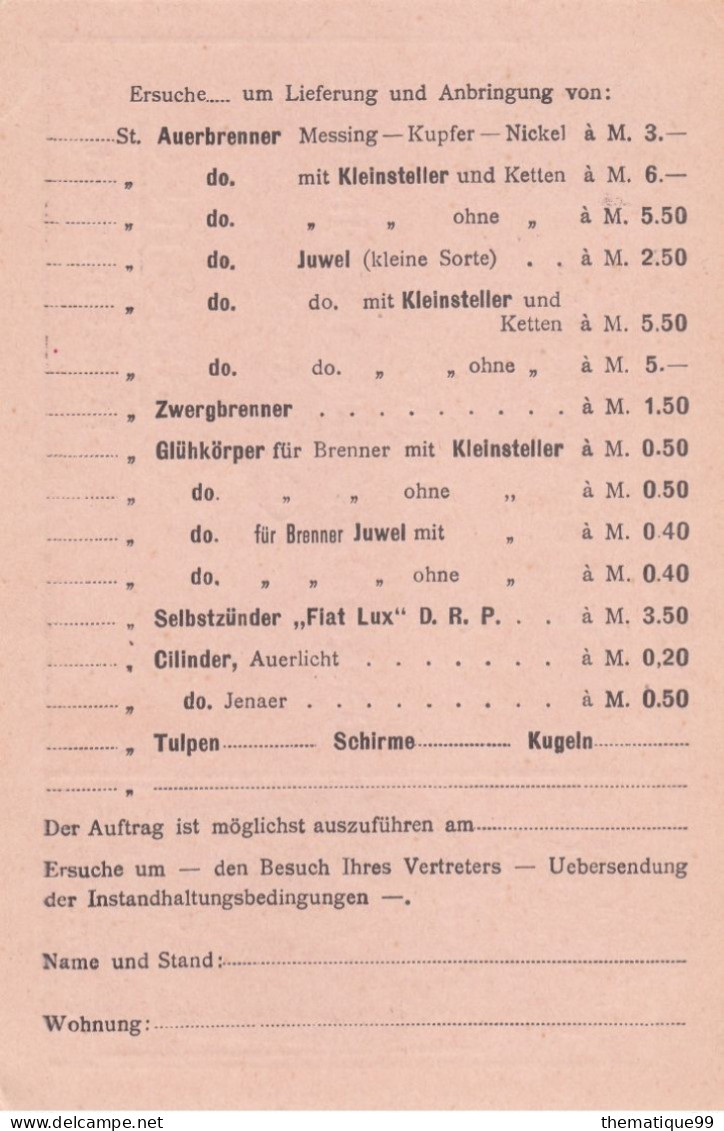 Entier De La Poste Locale Allemande De Berlin (1890) Timbrée Sur Commande Publicité Avec Lion, Gaz Et Lumière - Félins