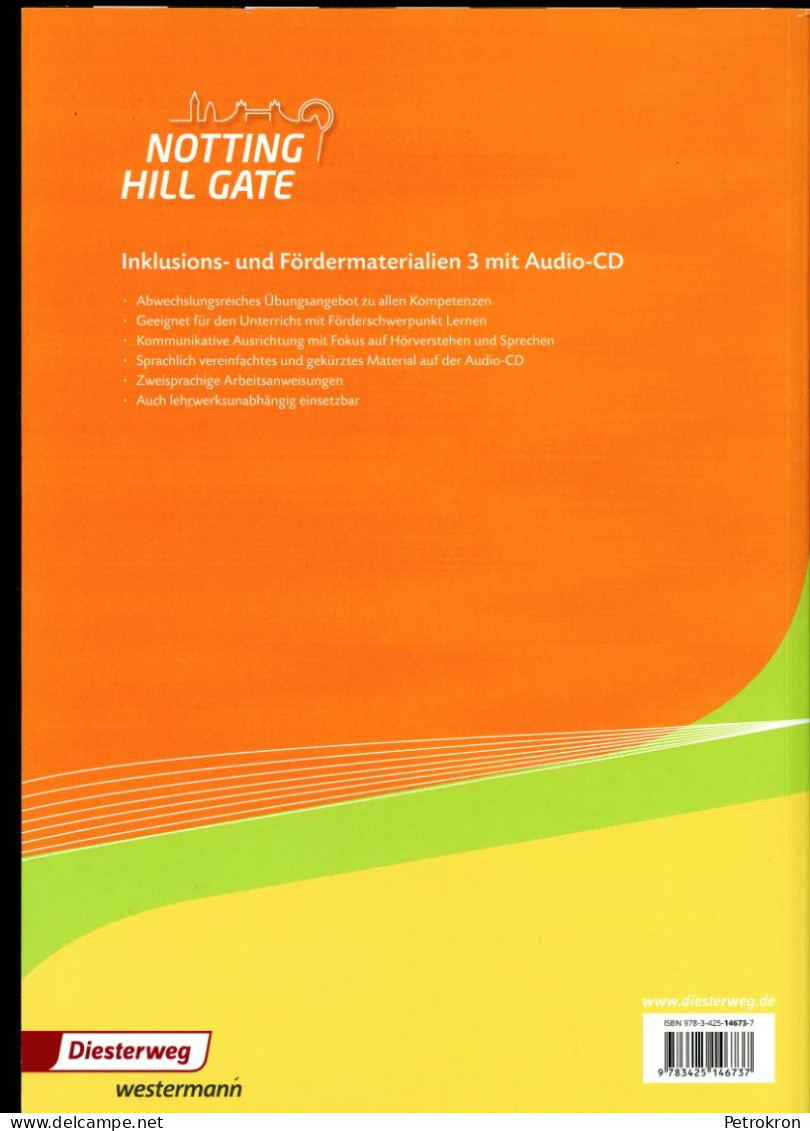 Diesterweg Notting Hill Gate 3 Förder- Und Inklusionsmaterialien Englisch Klasse 7 Sekundarstufe 1 Mit Audio-CD - Livres Scolaires