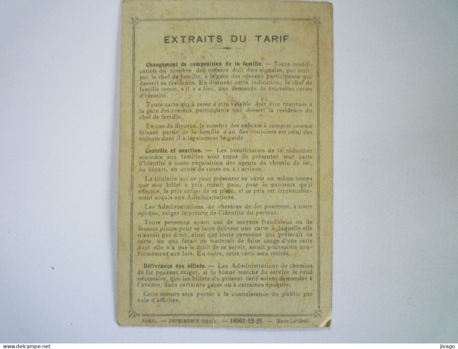 2023 - 2850  CARTE D'IDENTITE  SNCF  30/100  De 1924   XXX - Non Classificati