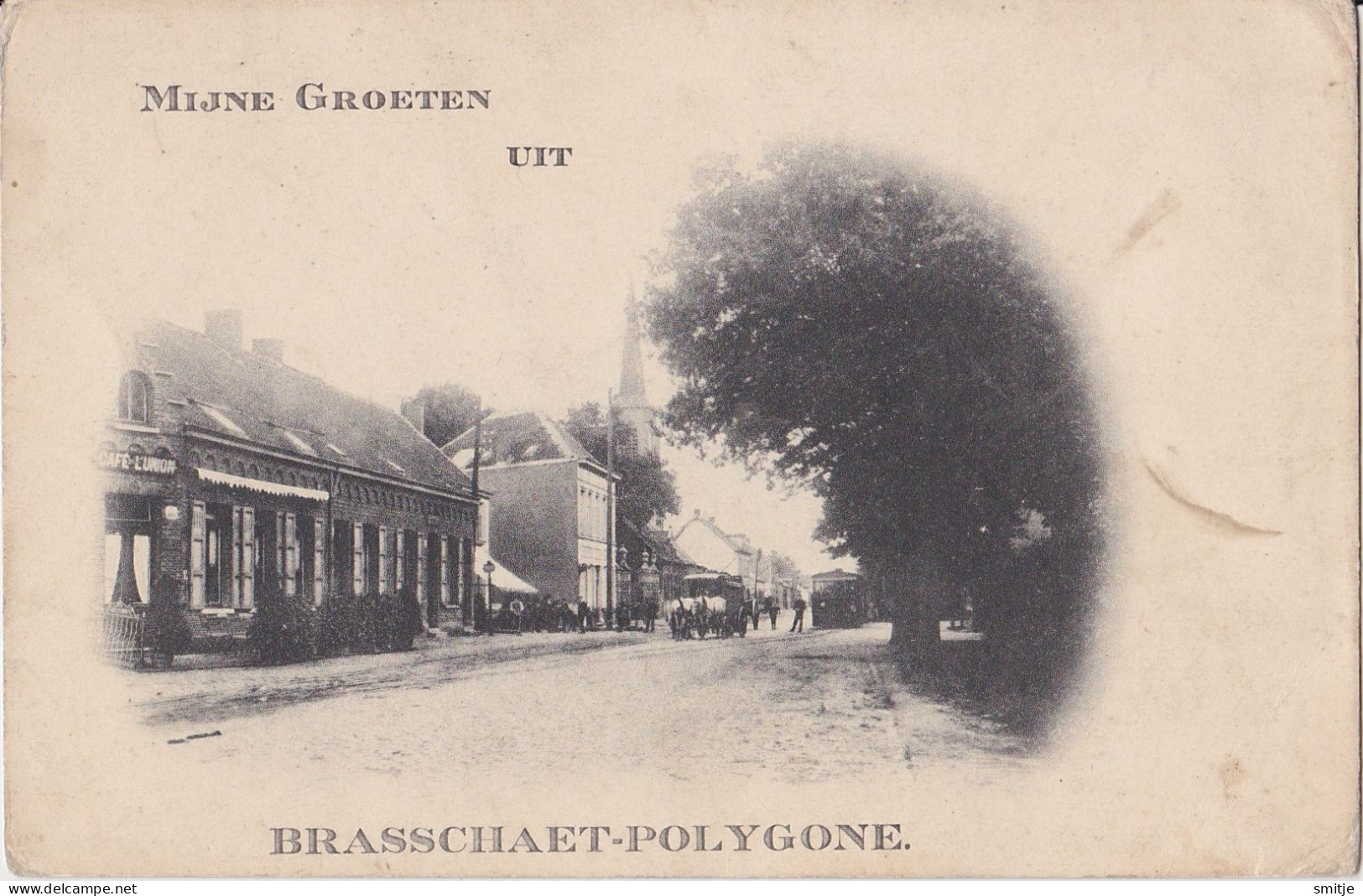 BRASSCHAAT POLYGONE 1918 TRAM STOOMTRAM VICINAL EN CAFÉ L'UNION - FELDPOST - FRANCOIS MERKSEM - Brasschaat