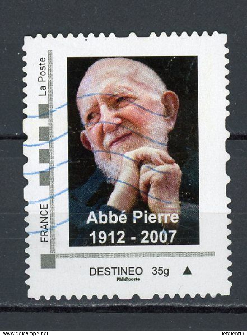 FRANCE - PERSONNALISÉS - ABBÉ PIERRE -  N° Yvert 58 (IDT) OBLI;  DESTINEO 35g - Used Stamps