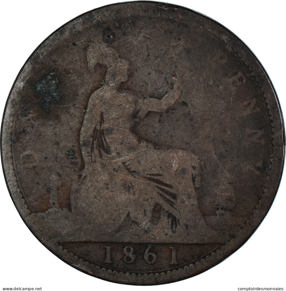 Monnaie, Grande-Bretagne, Penny, 1861 - D. 1 Penny